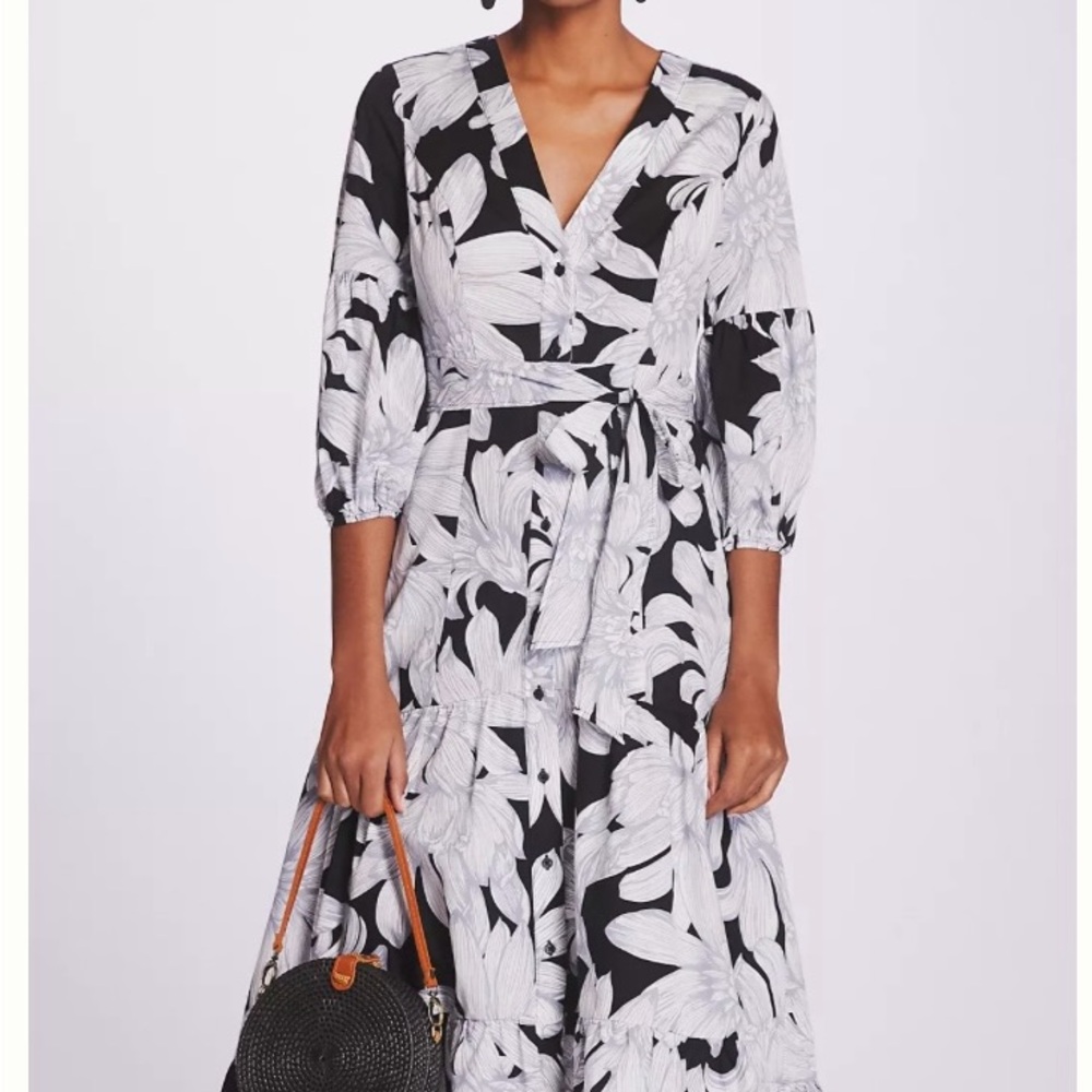 Maeve Puff-Sleeved Midi Dress
